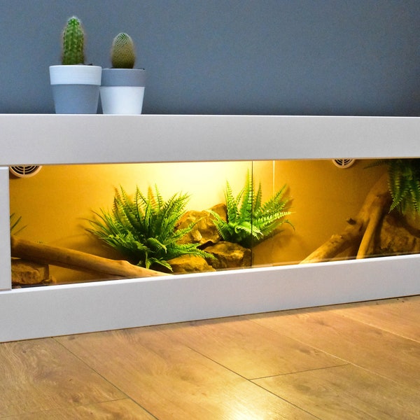 4ft White Modern Reptile Vivarium