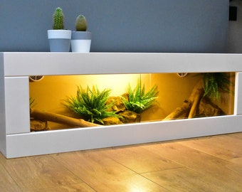 4ft White Modern Reptile Vivarium