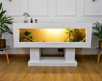 Collection only From NG17 3GZ - Large 6ft x 18" x 23" White Modern Reptile Vivarium with Low Stand