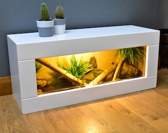 3ft White Modern Reptile Vivarium