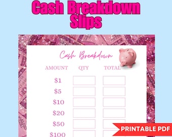 PRINTABLE Cash Breakdown Slip Bank Teller Slip Cash Budgeting Etsy PRINTABLE Cash Breakdown Slip Bank Teller Slip Cash Budgeting Etsy