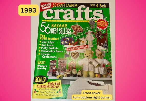 Vintage CRAFTS Magazine August 1993: DIY Projects & Patterns