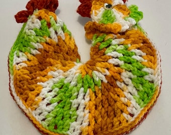 Handmade Knit Chicken Potholder