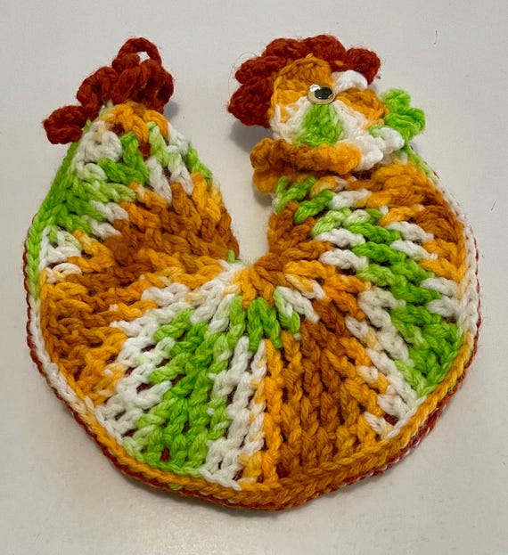 Handmade Knit Chicken Potholder