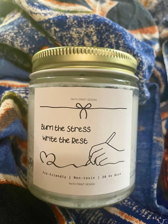 Journaling Candle for Writers: Fruity Scented Coconut Apricot Wax - 4oz/9oz