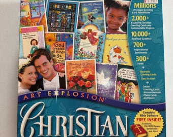 Vintage software for Greeting Card Making | Art Explosion Christian Greeting Card Factory | Photo Editing & More