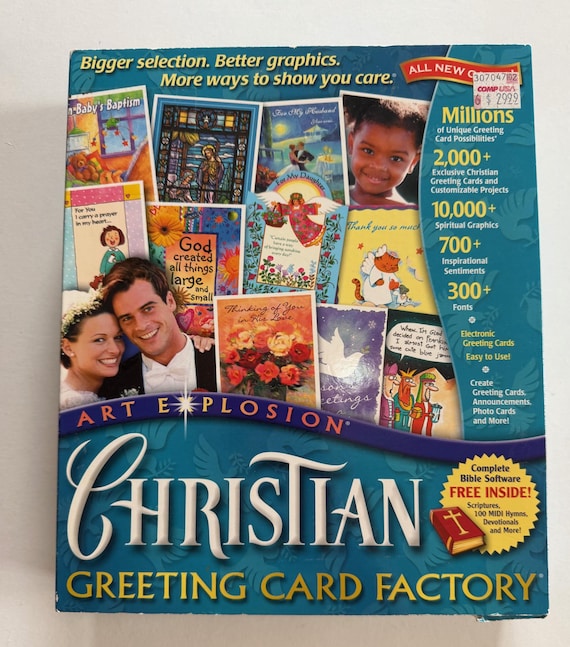 Vintage software for Greeting Card Making | Art Explosion Christian Greeting Card Factory | Photo Editing & More
