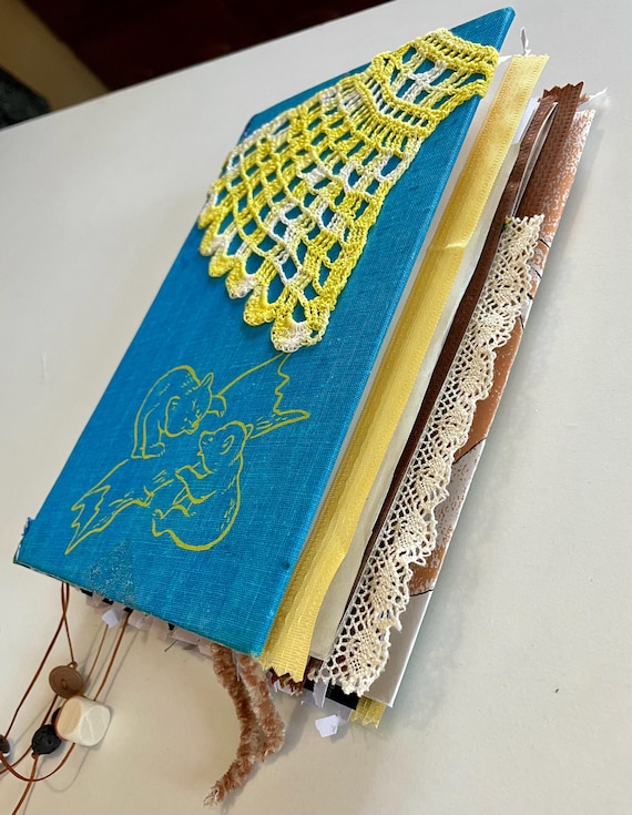 Handcrafted Bear Junk Journal - Vintage Altered Book, Ephemera