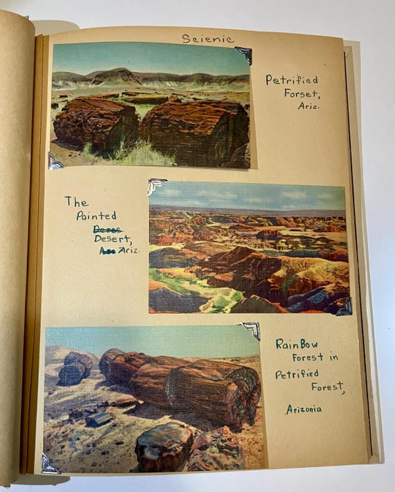 Collection of Vintage Postcards in scrapbook | Free Shipping