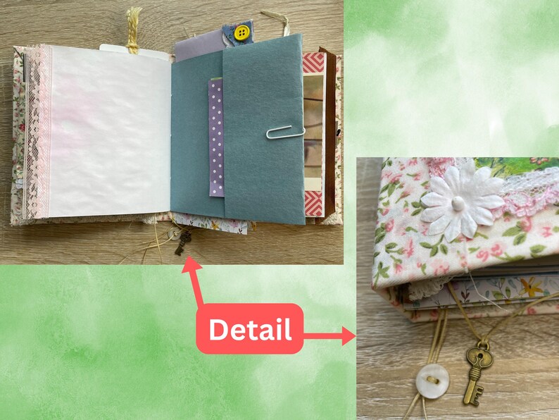 Handmade Junk Journal, Vintage Little Girl Theme Diary, Custom Pink