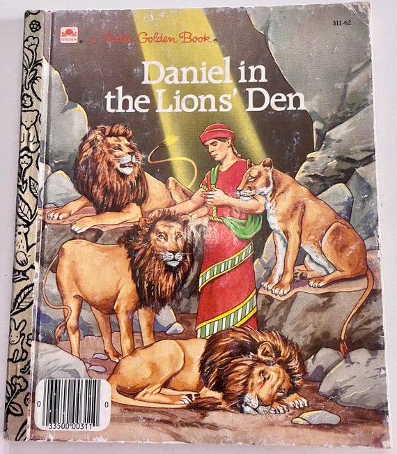 Vintage Little Golden Book - Daniel in the Lions' Den, 1987