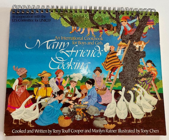 1980 Vintage International Cookbook For Boys & Girls, Spiral Bound, Recipes