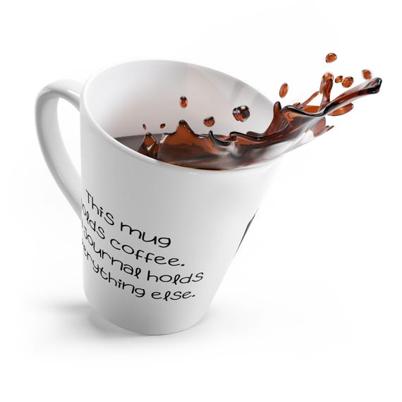 Whimsical Latte Mug: Gift for Journal Writers & Coffee Lovers