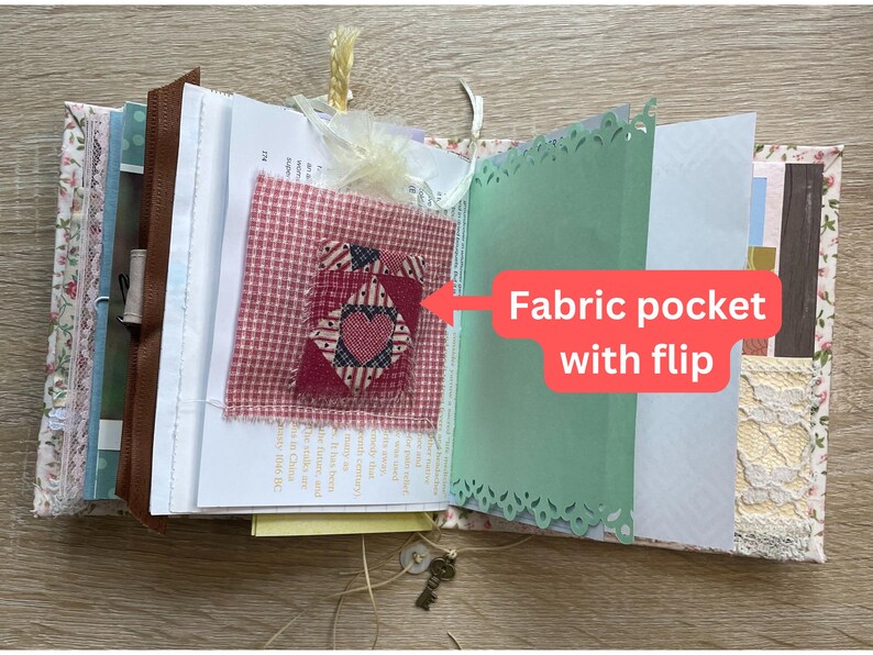 Handmade Junk Journal, Vintage Little Girl Theme Diary, Custom Pink