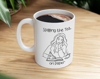 Journaling Inspiration Ceramic Mug: Gift for Writers & Tea Lovers