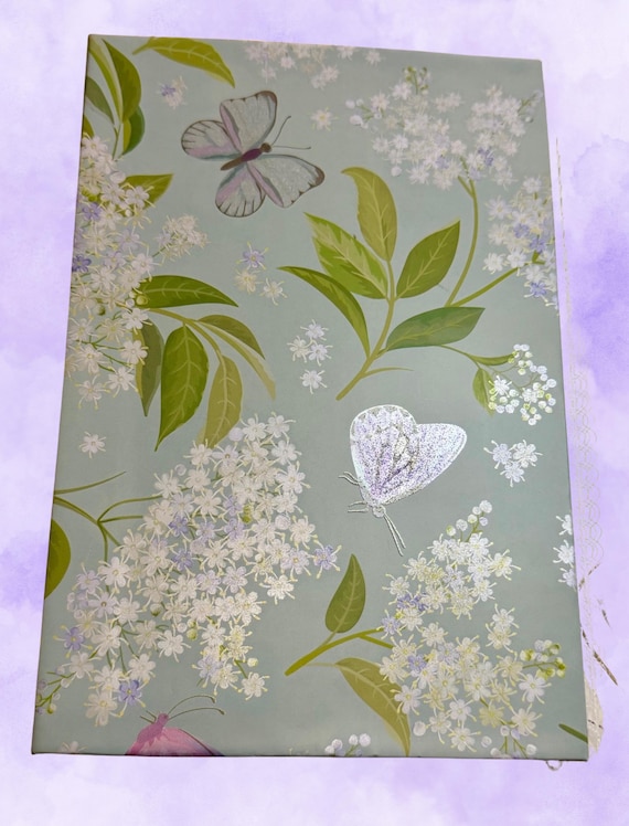 Handmade Hardcover Art Journal: Purple & Blue Butterfly Theme