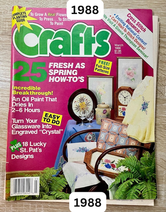 Vintage Crafts magazine March 1988, Holiday themed Nostalgic Ephemera, Saint Patrick's Day DIY crafting