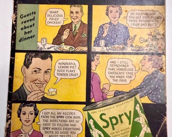 Vintage Cookbook, Spry Vegetable Shortening Recipes