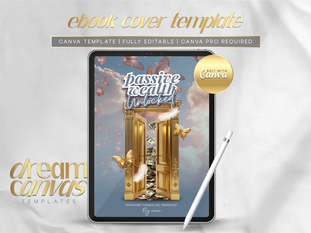 Ebook Cover Template, Canva Template, Planner Cover, Canva Pro, Passive ...