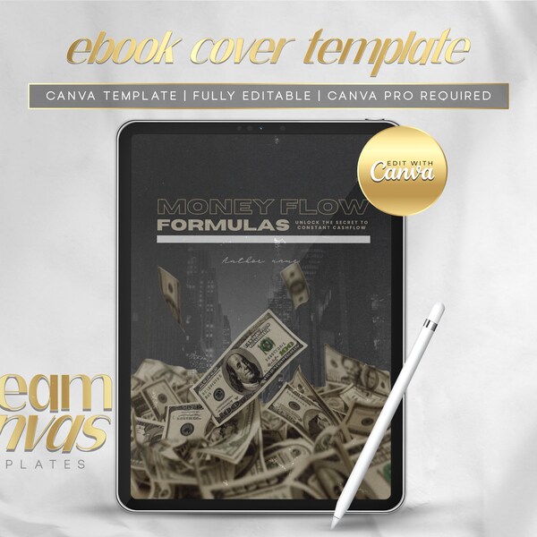 Ebook cover template, Canva template, Planner cover, Canva pro, Passive income ebook cover