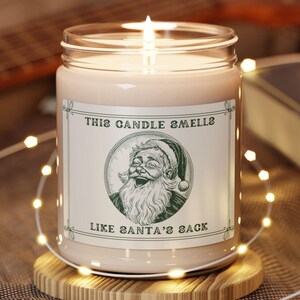 White Christmas Funny Santa Scented Soy Candle, Christmas Gift Idea, White Elephant, Christmas Candles, Cottage Candles, Enchanting Candle