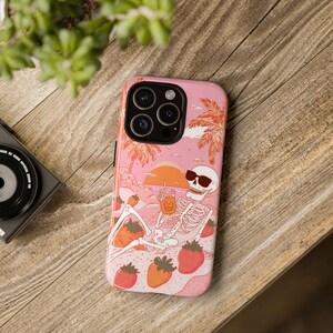 Summerween Skeleton iPhone Case: Spooky Beach Halloween Phone Cover
