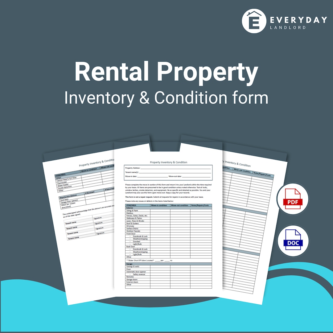 Move Out Conditin Rental Property Inventory & Condition Move-in/move-out Checklist - Etsy
