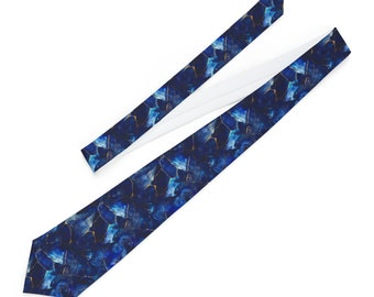 Lapis Lazuli Neck Tie - The Judgment Stone - Tribe of Issachar, Pattern 2