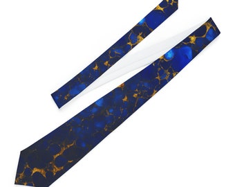 Lapis Lazuli Neck Tie - The Judgment Stone - Tribe of Issachar, Pattern 3