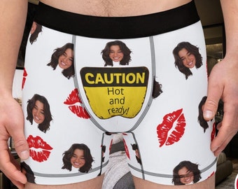 Personalized Photo Gift for Boyfriend/Husband, Custom Boxer Briefs, Face Underwear, Custom Men underwear, Anniversary/Birthday Gift for Him