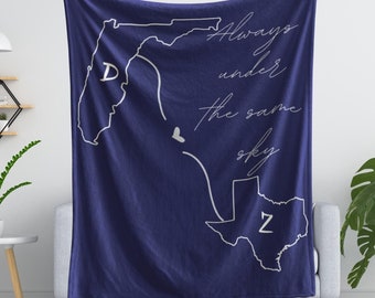 Personalized Long Distance Gift for Boyfriend Blanket, Long Distance Couples Long Distance Relationship Gifts Besties Gifts Missing You Gift