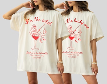 Lobster Bachelorette Shirt, I'm the Catch Bachelorette, Custom Lobster Theme Bachelorette East Coast Bridal Shower, Coastal Bachelorette tee