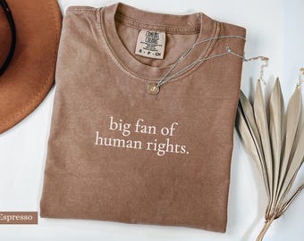 Big Fan Of Human Rights Shirt Comfort Colors®, Equality Tee, Social Justice tshirt, Political Protest, Activist Gift, Pro immigrant t-shirt