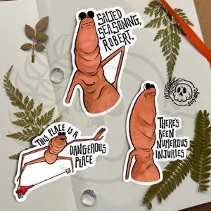 Marcus The VRChat Worm-stickerpakket: glanzende vinylsticker voor laptops, tijdschriften, waterflessen, enz.