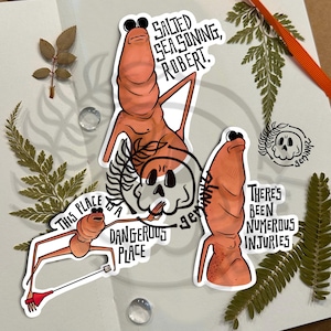 Marcus The VRchat Worm Sticker Pack - Glossy Vinyl Sticker For Laptops, Journals, Water Bottles etc