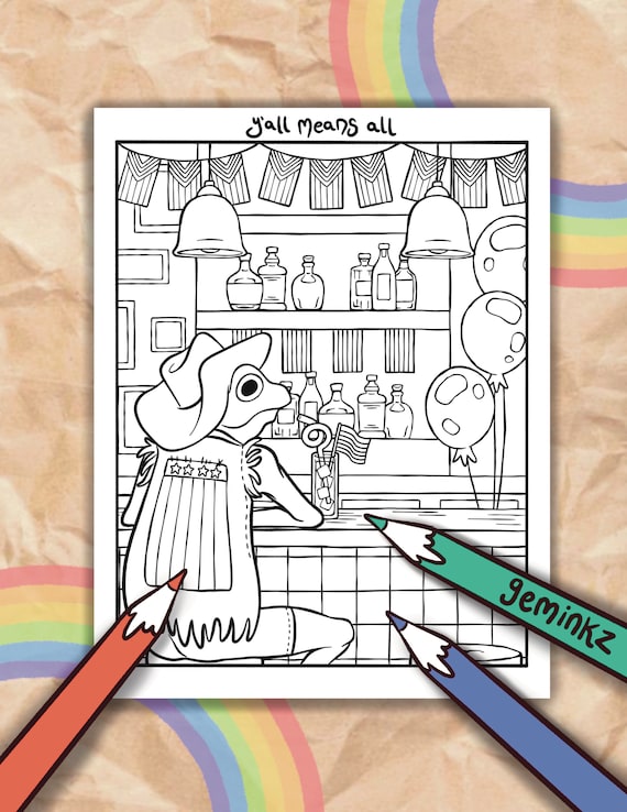 LGBTQ+ Pride Cowboy Frog Coloring Page – Relaxing Adult Coloring Sheet (Digital Download)
