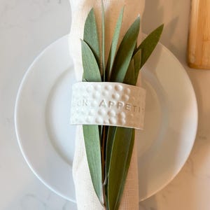 Handmade Dimpled Clay Napkin Ring: Bon Appetit Table Decor