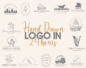 Custom Hand Drawn Logo, Logo Design, Logo Design Custom For Business, Logo Design, Business Logo Design, Logo, Photography Logo