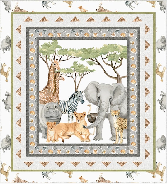 Northcott Wild One  Quilt Kit with Fabric and Pattern for Quilt Top and Binding
