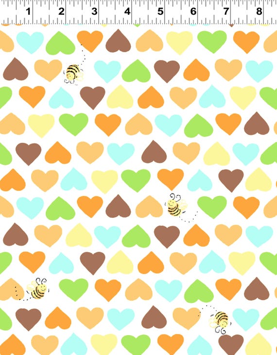 Clothworks Susybee Fabric Hearts & Bees SB20208-330