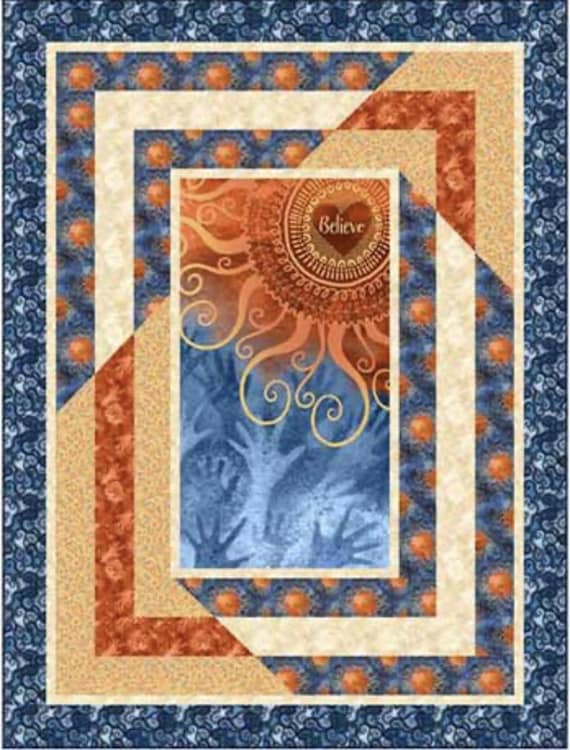 Believe Reversal Quilt Kit – Celestial Inspirational Quilt – QT Fabrics Kit