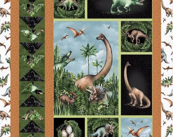 Northcott Paleo Tales Quilting Kit – Top & Binding Only