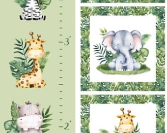 Grow Chart Panel Fabric Wee Safari Northcott 25648-10