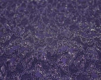 Purple Sparkle Floral Lace Fabric  Artvale  339B