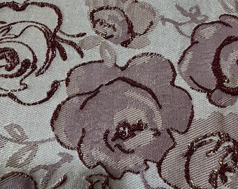 Rose Jacquard Upholstery Fabric – Metallic Floral Brocade 217B