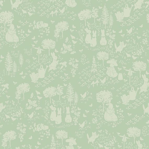 Peter Rabbit & Benjamin Bunny fabric collection by Riley Blake Designs C17251-Green