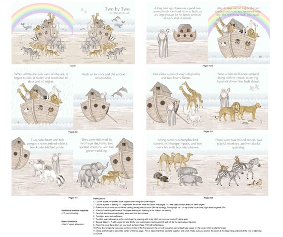 Northcott Fabrics – Two by Two Storybook Panel DP28717-11