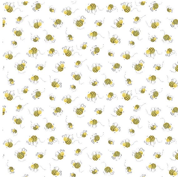 Clothworks Susy Bees White SB20197-100
