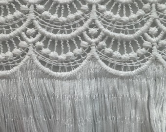 White Tassel Lace Trim – 4 Inch
