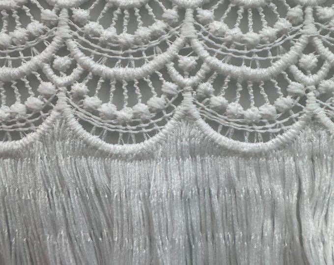 White Tassel Lace Trim – 4 Inch
